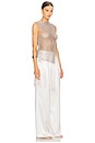 view 2 of 5 Metallic Netting Fringe Asymmetric Top in Silver