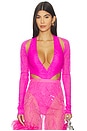 view 1 of 5 Snake Lace Bodysuit in Vivid Pink