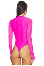 view 4 of 5 Snake Lace Bodysuit in Vivid Pink