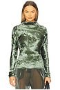 view 1 of 4 Velvet Dolman Top in Green