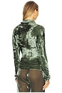 view 3 of 4 Velvet Dolman Top in Green