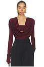 view 1 of 4 Cowl Neck Bandeau Top in Crimson