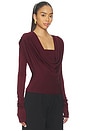 view 2 of 4 Cowl Neck Bandeau Top in Crimson
