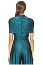 view 3 of 4 Mock Neck Ruched Top in Dark Teal