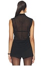 view 3 of 4 Mock Neck Ruched Top in Black