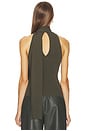 view 3 of 4 Viscose Halter Top in Pine