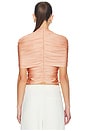 view 3 of 4 Mock Neck Ruched Top in Dune