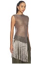 view 2 of 6 Metallic Asymmetric Top in Gunmetal