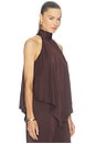 view 2 of 4 Lightweight Satin Hankerchief Top in Chocolate