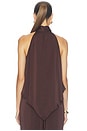 view 4 of 4 Lightweight Satin Hankerchief Top in Chocolate