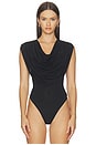 view 2 of 5 Cowl Neck Bodysuit in Black