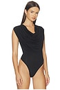 view 3 of 5 Cowl Neck Bodysuit in Black