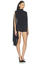 view 2 of 3 Georgette Cape Sleeve Top in Black