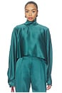 view 1 of 4 Satin Caftan Top in Emerald