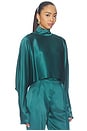 view 2 of 4 Satin Caftan Top in Emerald