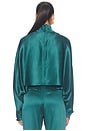 view 4 of 4 Satin Caftan Top in Emerald
