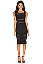 view 1 of 4 Mesh Cutout Midi Dress in Black