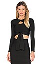 view 1 of 4 Sophia Long Sleeve Crop Top in Preto