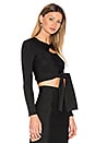 view 2 of 4 Sophia Long Sleeve Crop Top in Preto