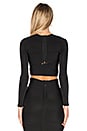 view 3 of 4 Sophia Long Sleeve Crop Top in Preto