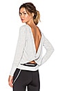 view 1 of 5 Twist It Long Sleeve Top in Light Grey Marl