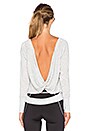 view 4 of 5 Twist It Long Sleeve Top in Light Grey Marl