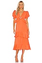 view 1 of 3 Linen Ruffle Midi Dress in Coral