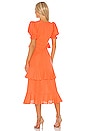 view 3 of 3 Linen Ruffle Midi Dress in Coral