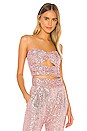 view 1 of 5 TOP CROPPED SEQUIN in Quartz Pink