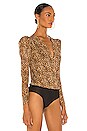 view 3 of 5 Tulle Cachecour Long Sleeve Bodysuit in Leopard Print