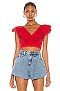 view 1 of 4 Ruffles Crop Top in Red