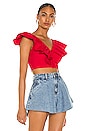 view 2 of 4 Ruffles Crop Top in Red