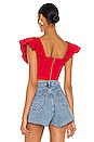 view 3 of 4 Ruffles Crop Top in Red
