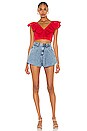 view 4 of 4 Ruffles Crop Top in Red