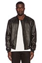view 1 of 4 Leather Bomber in Black