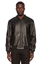 view 2 of 4 Leather Bomber in Black