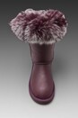 view 3 of 5 Foxy Short Boot with Raccoon Fur Trim in Plum