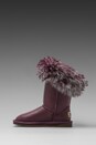 view 5 of 5 Foxy Short Boot with Raccoon Fur Trim in Plum