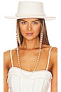 view 1 of 4 Pearl Embellished Hat in White