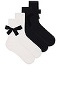 view 1 of 2 Jocelyn Bow Socks 2 Pack in Black & White