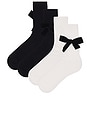 view 2 of 2 Jocelyn Bow Socks 2 Pack in Black & White