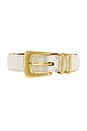 view 3 of 3 Western Denim Belt in Cream & Gold
