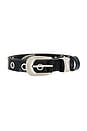 view 3 of 3 CEINTURE EN CUIR CAROLINE in Black & Silver