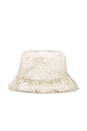 view 2 of 3 Perri Faux Fur Bucket Hat in Snow Grey
