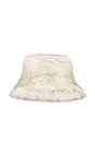 view 3 of 3 Perri Faux Fur Bucket Hat in Snow Grey