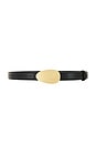 view 1 of 3 Jianna Leather Belt in Black & Gold