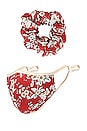view 1 of 3 Mask Scrunchie Set in Red Multi