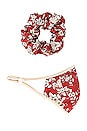 view 2 of 3 Mask Scrunchie Set in Red Multi