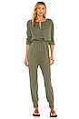 view 1 of 3 Long Sleeve Henley Jumpsuit in Army Green