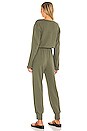 view 3 of 3 Long Sleeve Henley Jumpsuit in Army Green